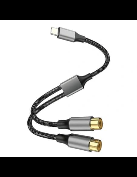4smarts Audio USB-C / 2x cinch aljzat kábel 20cm fekete