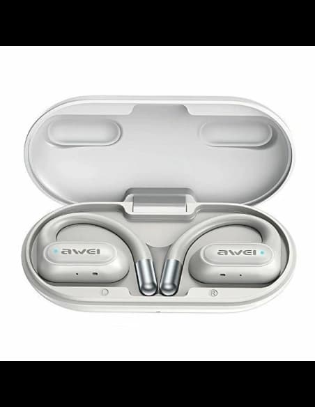 AWEI T93 Bluetooth 5.4 OWS drahtlose Kopfhörer + Dockingstation weiß