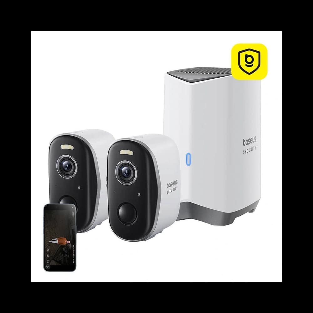 Baseus N1 2K kültéri kamera 2 db-os szett (Fehér)