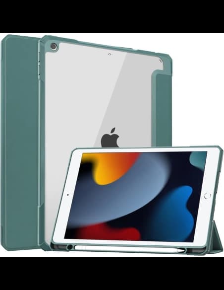 Bizon Case Tab Clear Matt Apple iPad 9/8/7 10.2 2021/2020/2019 sötét zöld
