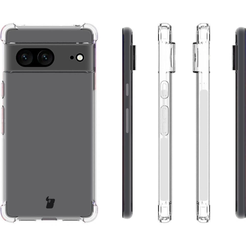 Bizon Case Clear Pack Hülle + 2x Glas für den Bildschirm Google Pixel 7 klar - 4