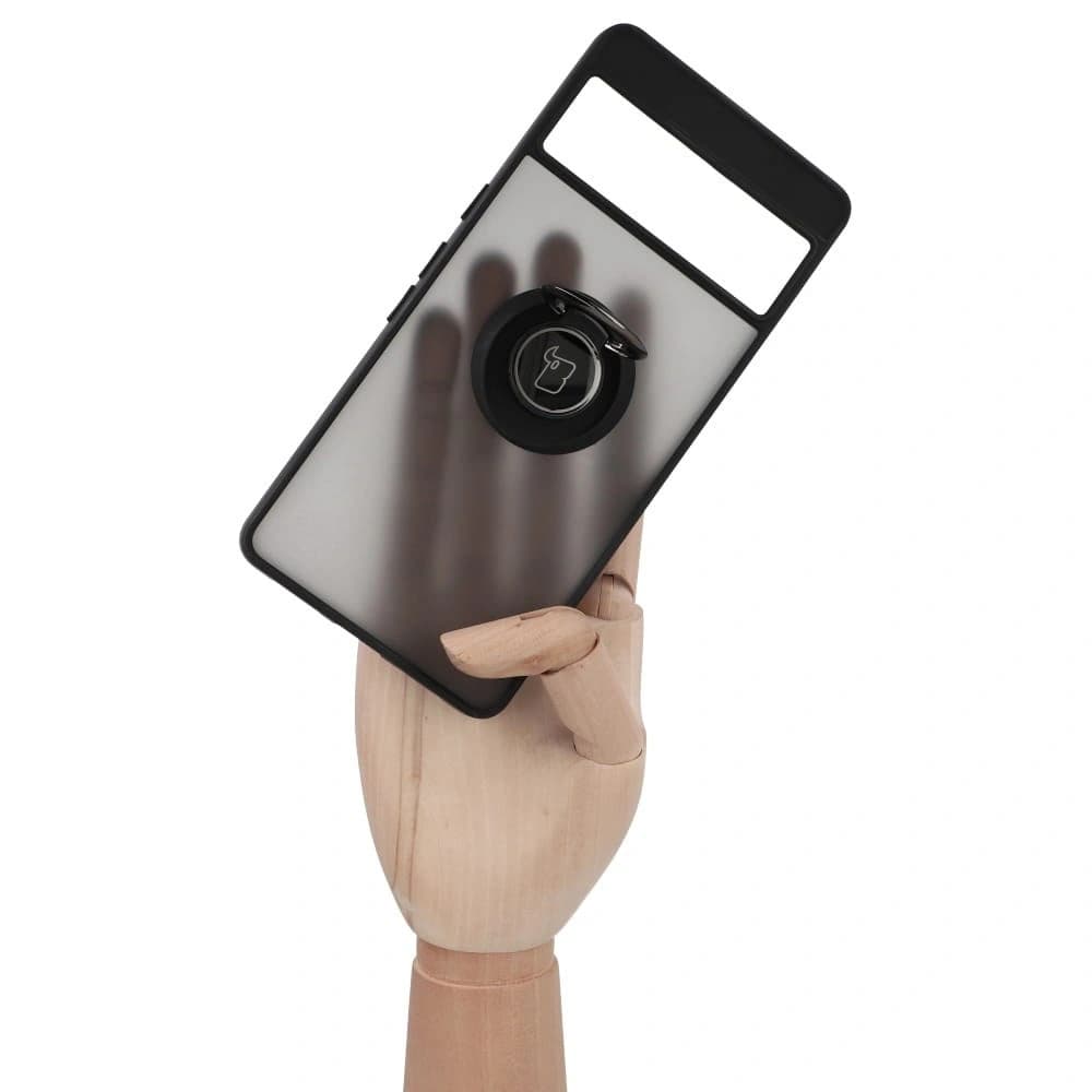 Bizon Case Hybrid Ring Google Pixel 7 Pro rauchig mit einem schwarzen Rahmen - 7