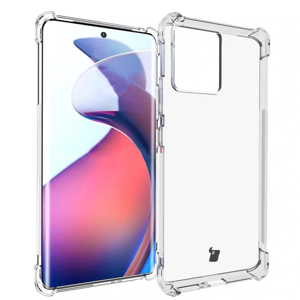 Bizon Case Clear Pack Hülle + 2x Bildschirmfolie + Linsenschutz für Motorola Moto Edge 30 Fusion klar - 3