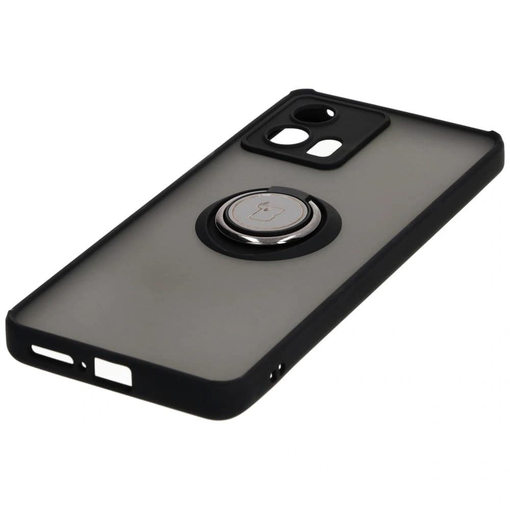 Bizon Case Hybrid Ring Motorola Edge 30 Fusion smoky with a black frame - 3