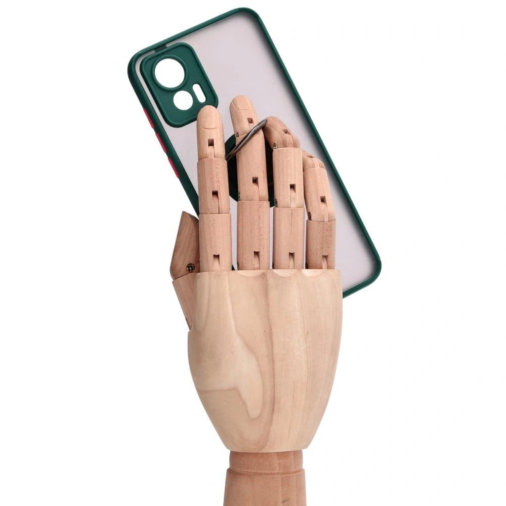 Caz Bizon Hybrid Ring Motorola Edge 30 Neo fumuriu cu un cadru verde închis - 8