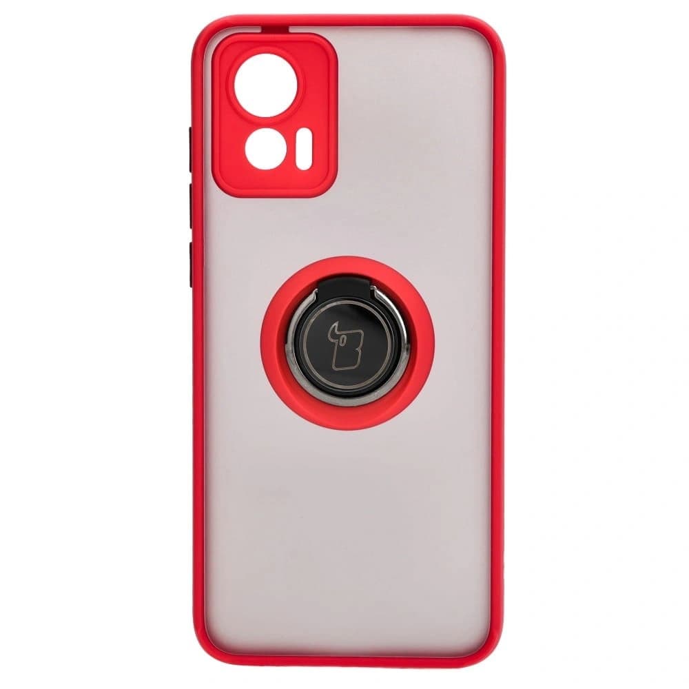 Bizon Case Hybrid Ring Motorola Edge 30 Neo smoky with a red frame - 2