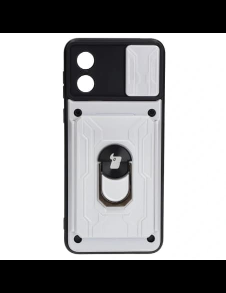 Bizon Case Camshield Kartensteckplatz Ring Motorola Moto E13 5G weiß