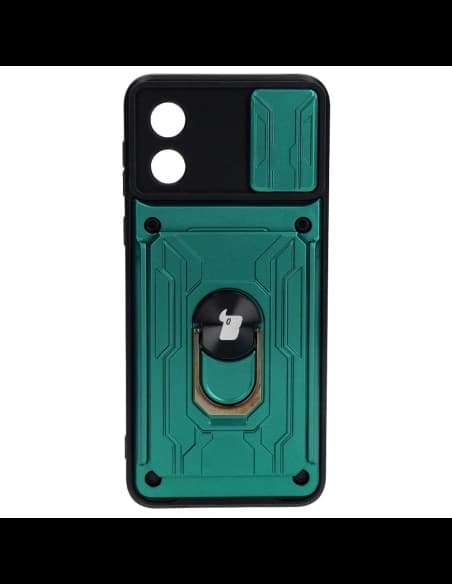Bizon Case Camshield Kartensteckplatz Ring Motorola Moto E13 5G grün