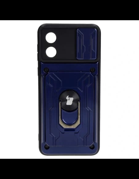 Bizon Case Camshield Kartensteckplatz Ring Motorola Moto E13 5G navy blau