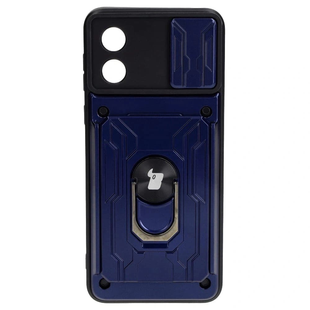 Bizon Case Camshield Kartensteckplatz Ring Motorola Moto E13 5G navy blau