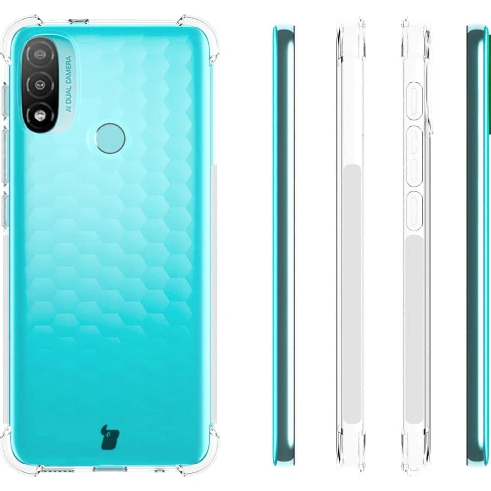 Etui + 2x sklo na obrazovku + objektiv Bizon Case Clear Pack do Moto E20 průhledné - 4