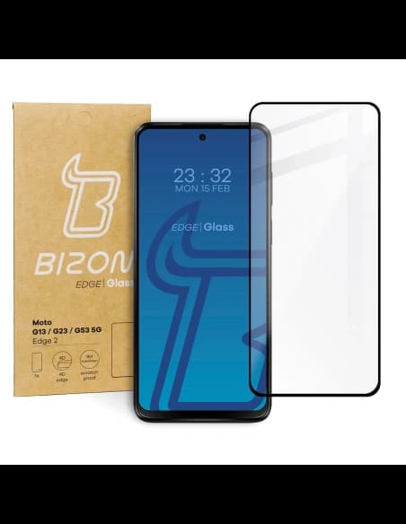 Bizon Glass Edge 2 Moto G13 / G23 / G53 5G negru