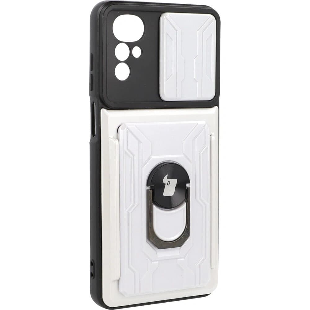 Bizon Case Camshield Card Slot Ring Moto G22 alb - 3