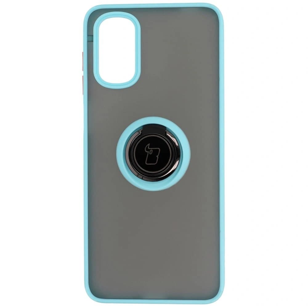 Bizon Case Hybrid Ring Motorola Moto G22 / E32 / E32s fumuriu cu un cadru albastru deschis - 2