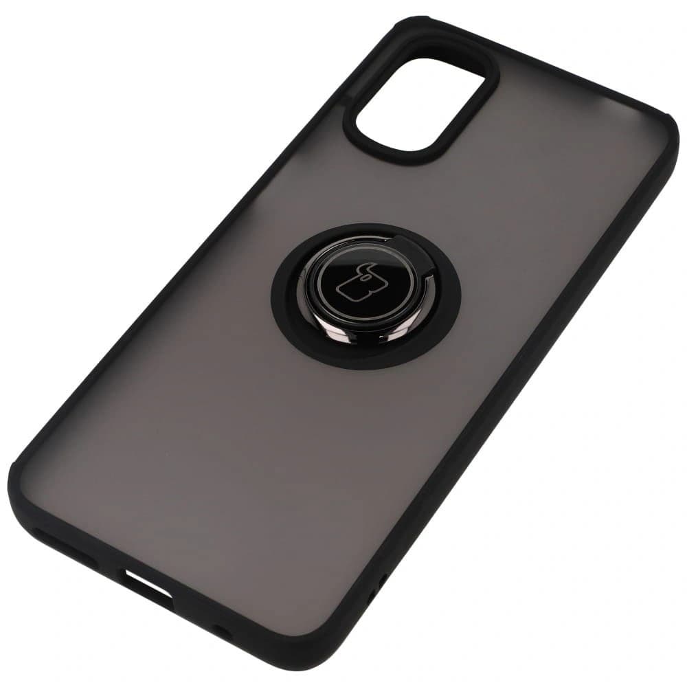 Bizon Case Hybrid Ring Motorola Moto G22 / E32 / E32s fumuriu cu un cadru negru - 3