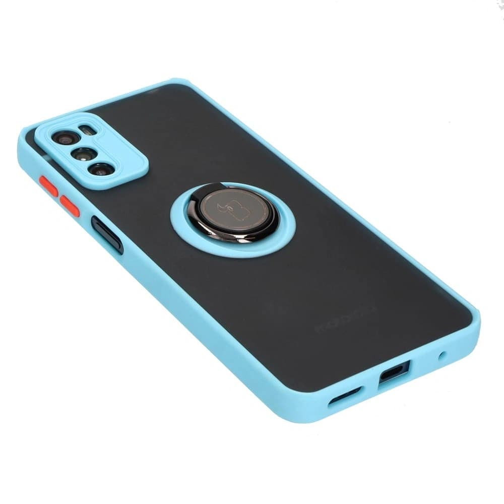 Bizon Case Hybrid Ring Motorola Moto G42 füstös színű világoskék kerettel - 4