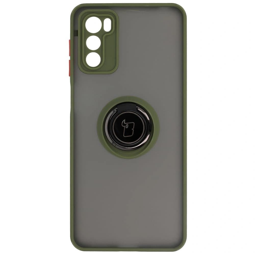 Bizon Case Hybrid Ring Motorola Moto G42 füstös zöld kerettel - 2