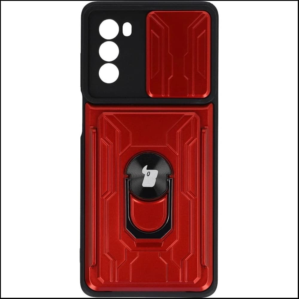 Bizon Case Camshield Kartensteckplatz Ring Moto G62 5G rot