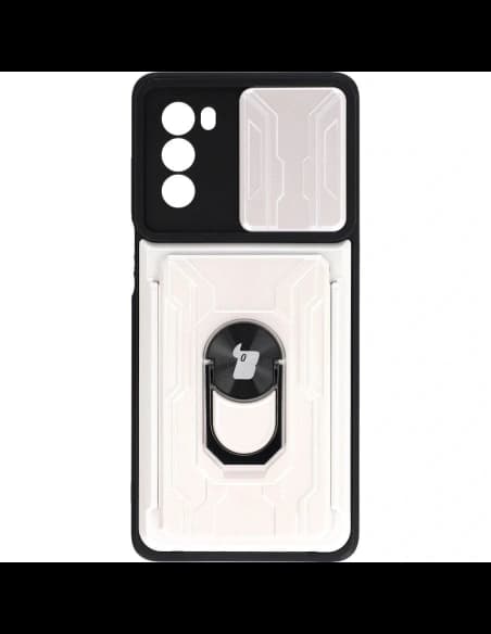 Bizon Case Camshield Kartensteckplatz Ring Moto G62 5G weiß