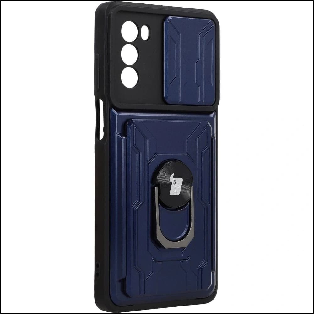 Bizon Case Camshield Slot pentru Card Ring Moto G62 5G albastru marin - 2