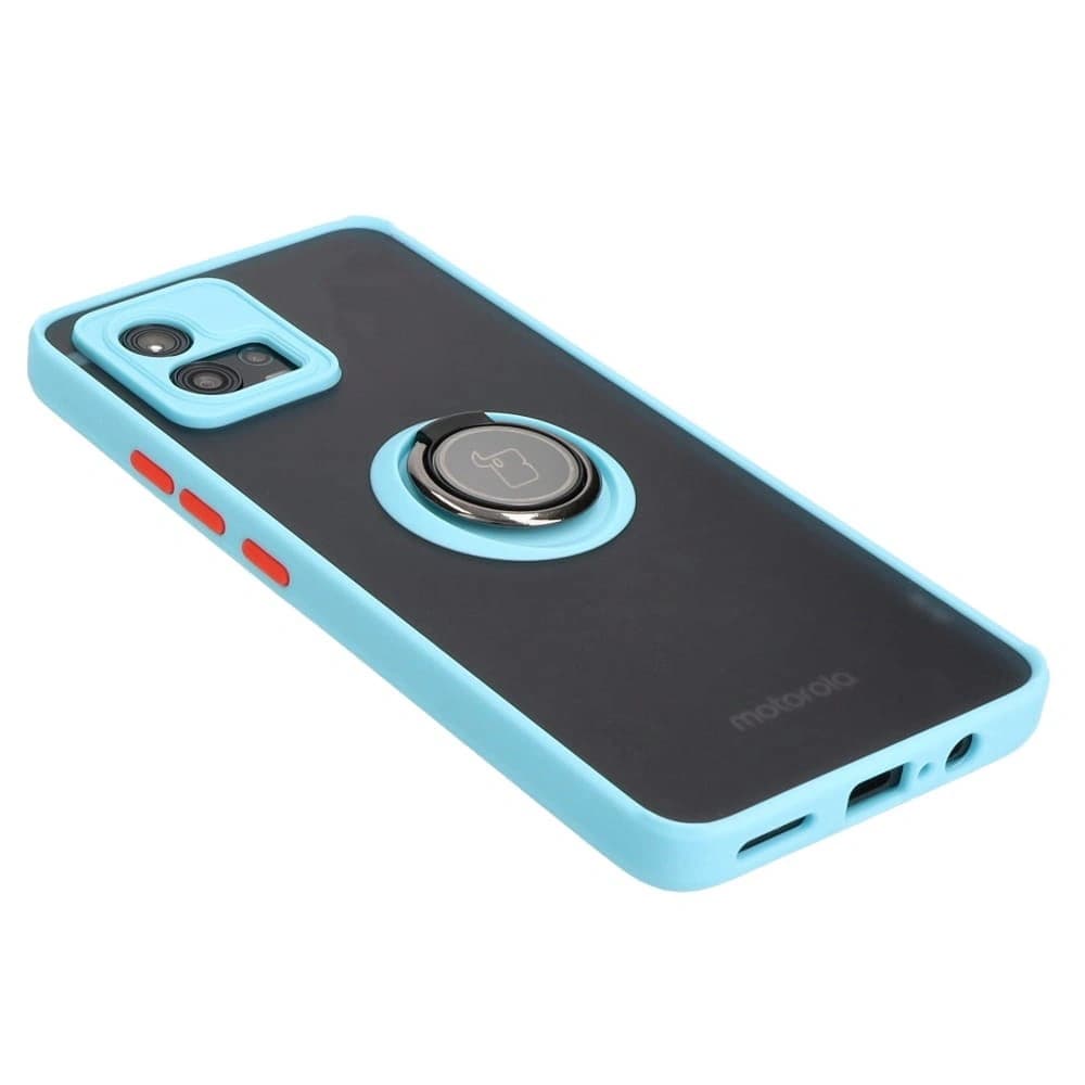 Bizon Case Hybrid Ring Motorola Moto G72 füstös színű, világoskék kerettel - 4