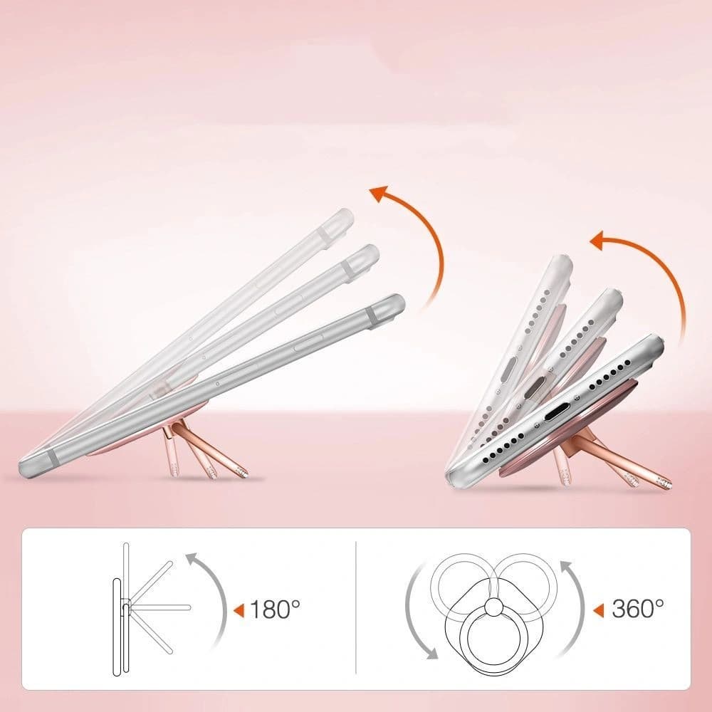 Uchiu pentru deget ESR Swarovski Phone Ring Rose Gold - 6