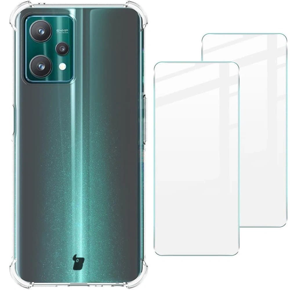Bizon Case Clear Pack Hülle + 2x Displayschutzglas für Realme 9 Pro klar - 2