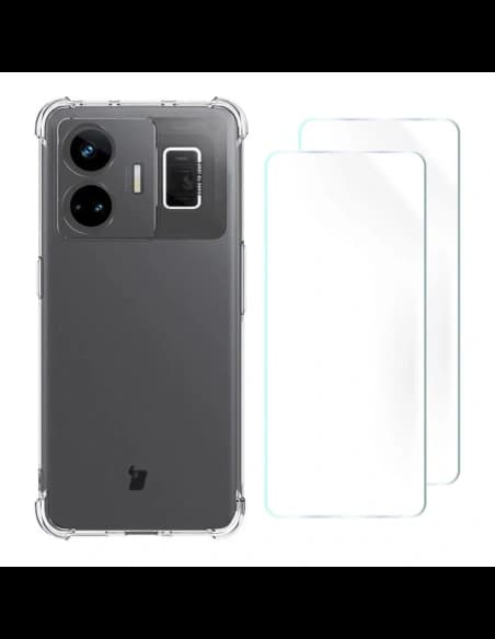 Etui + 2x folia Bizon Case Clear Pack do Realme GT3 przezroczyste
