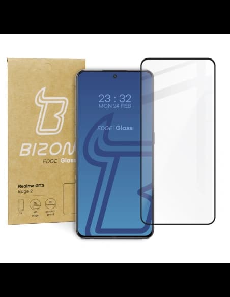 Szkło hartowane Bizon Glass Edge 2 do Realme GT3 czarne