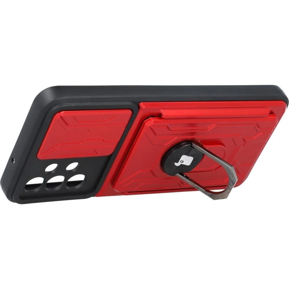 Bizon Case Camshield cu slot pentru card Ring Samsung Galaxy A13 4G roșu - 3