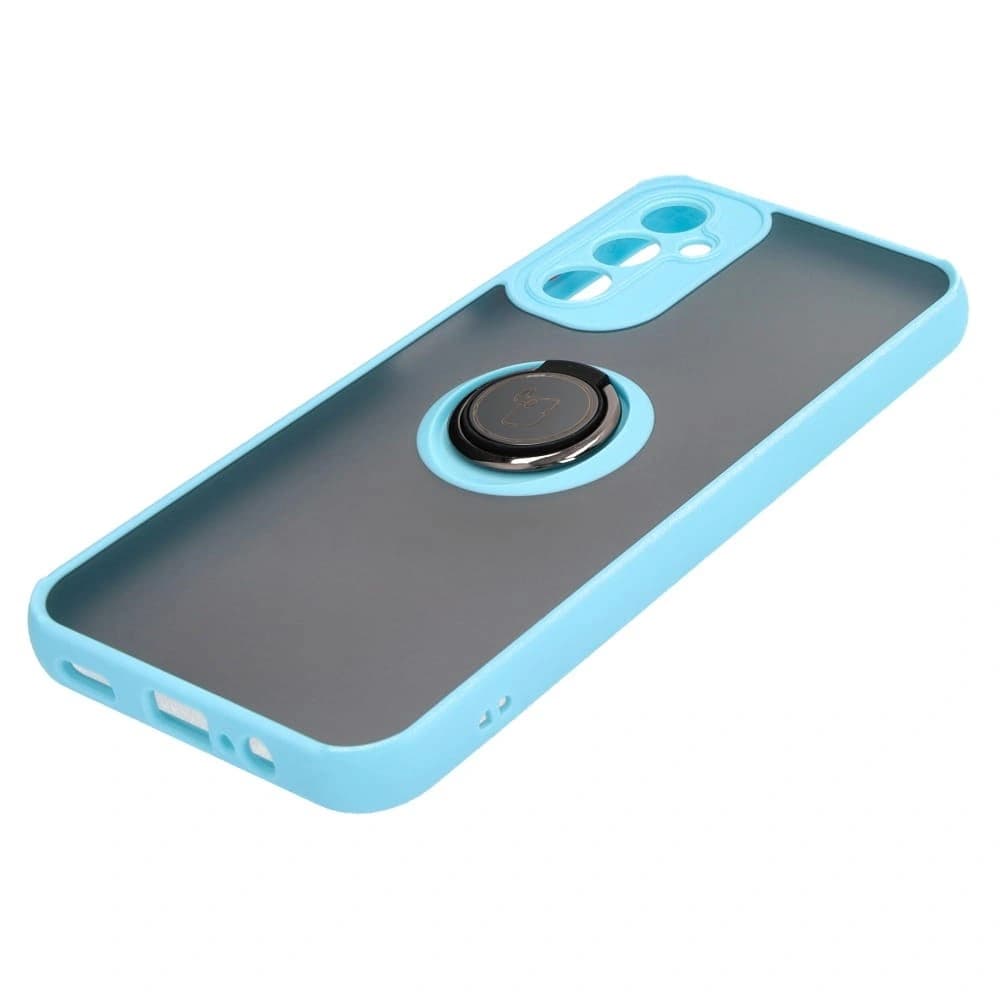 Bizon Case Hybrid Ring Samsung Galaxy A14 4G / 5G fumuriu cu un cadru albastru deschis - 3
