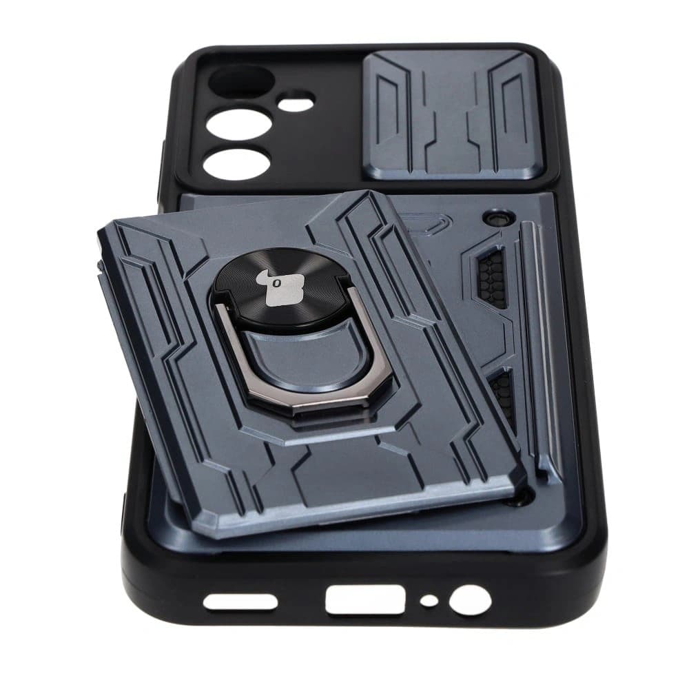Bizon Case Camshield Card Slot Ring Samsung Galaxy A14 4G/5G gri - 3