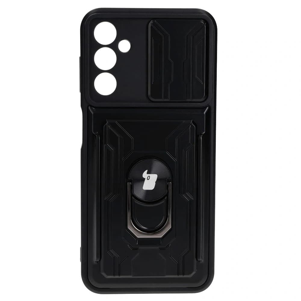 Bizon Case Camshield Card Slot Ring Samsung Galaxy A14 4G/5G negru