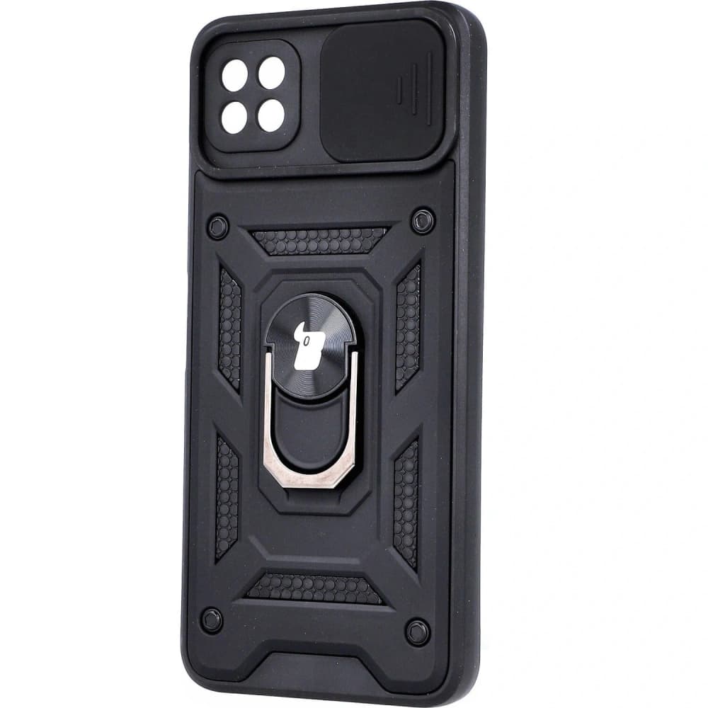 Etui Bizon Case CamShield Ring do Galaxy A22 5G, czarne - 2