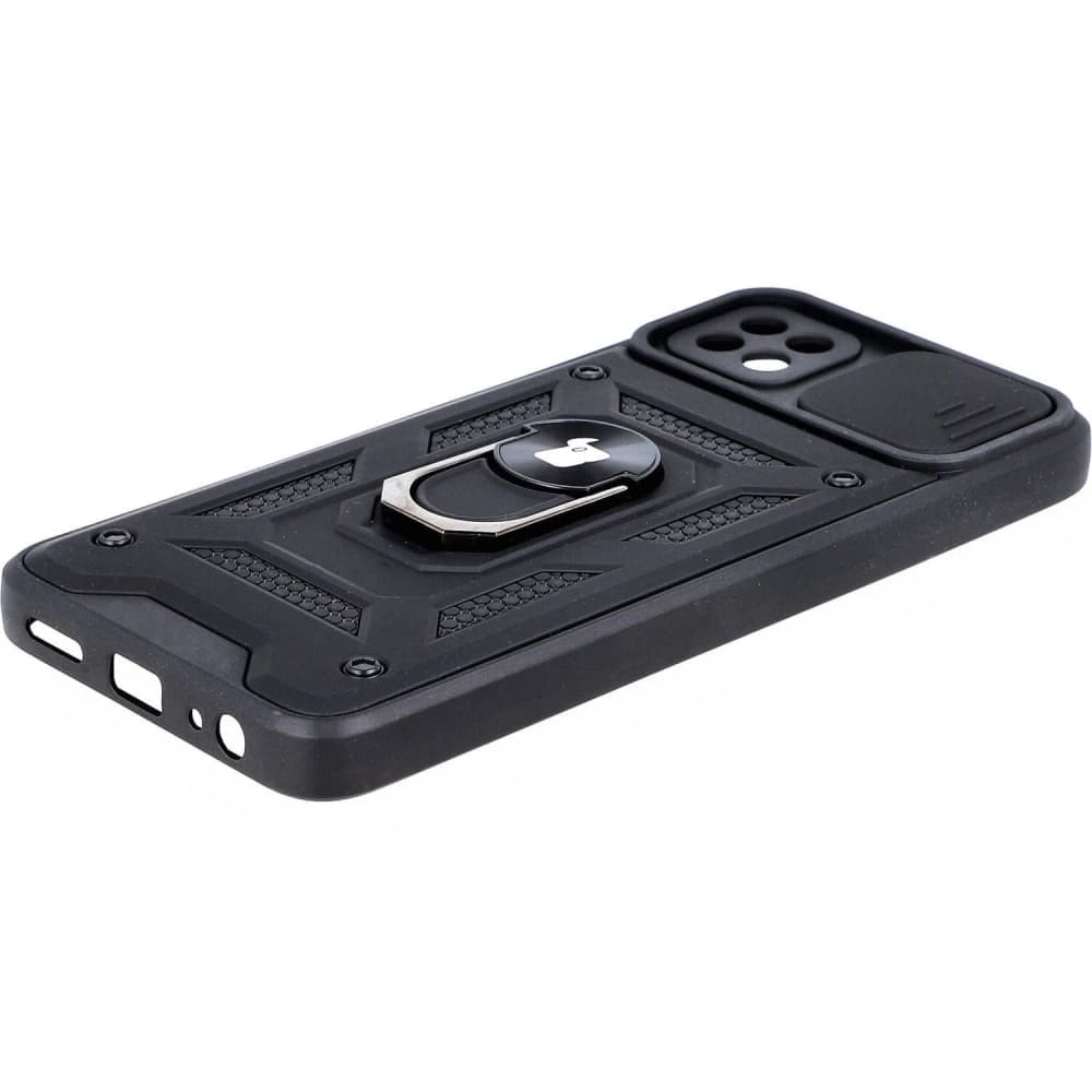 Etui Bizon Case CamShield Ring do Galaxy A22 5G, czarne - 3