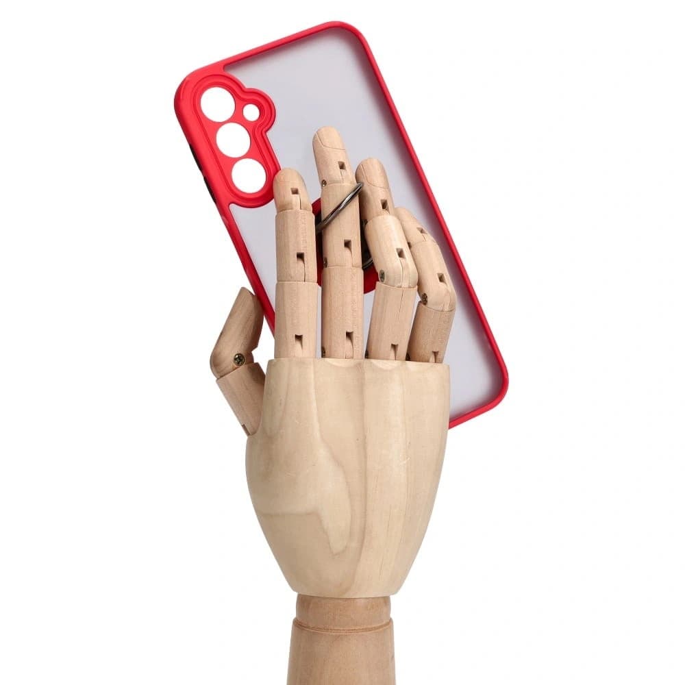 Etui s úchytem na prst Bizon Case Hybrid Ring do Samsung Galaxy A24 4G kouřové s červeným rámem - 8