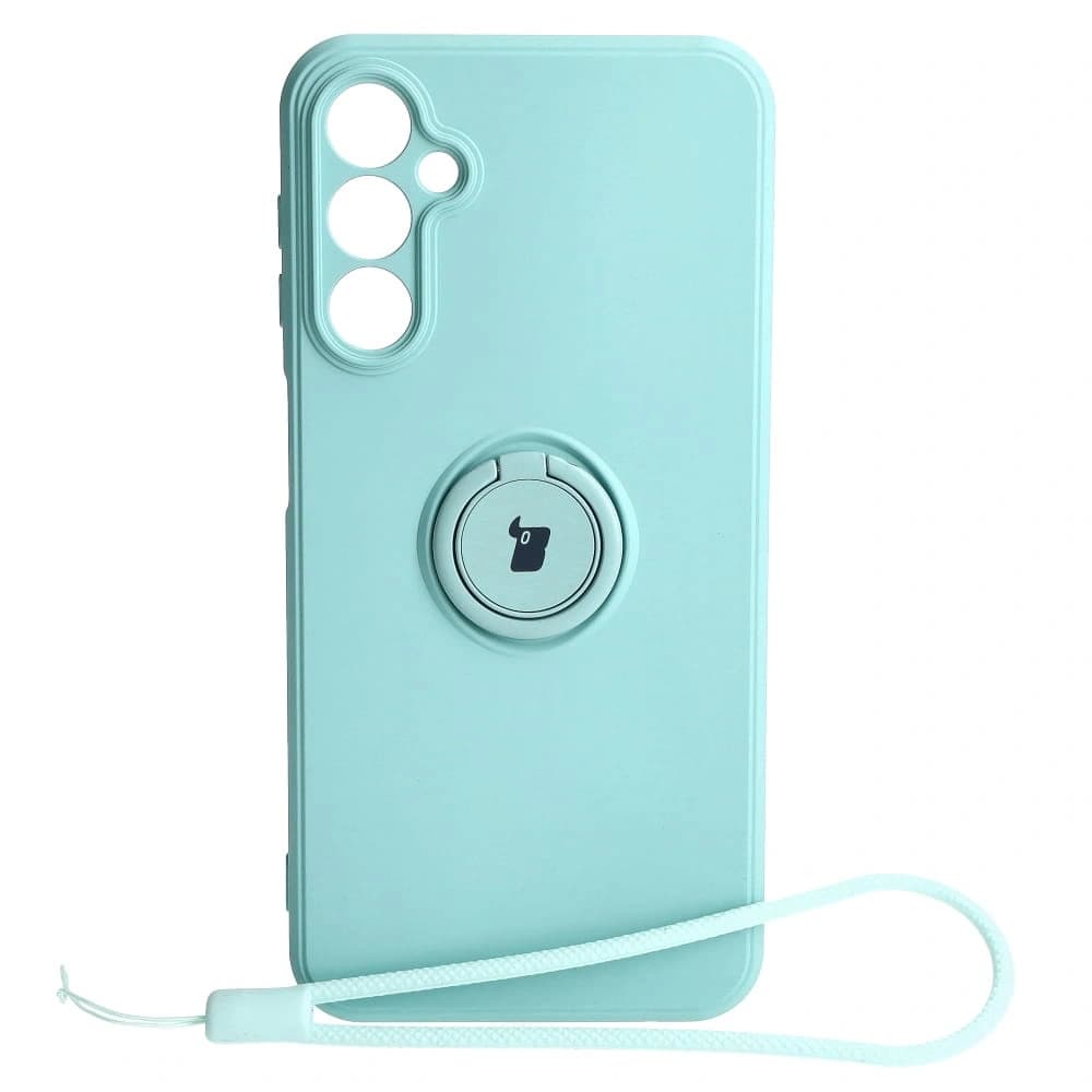 Etui Bizon Case Silicone Ring Sq do Samsung Galaxy A24 tyrkysové
