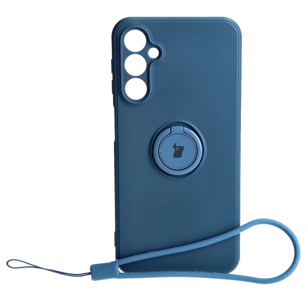 Etui Bizon Case Silicone Ring Sq do Samsung Galaxy A24 modré