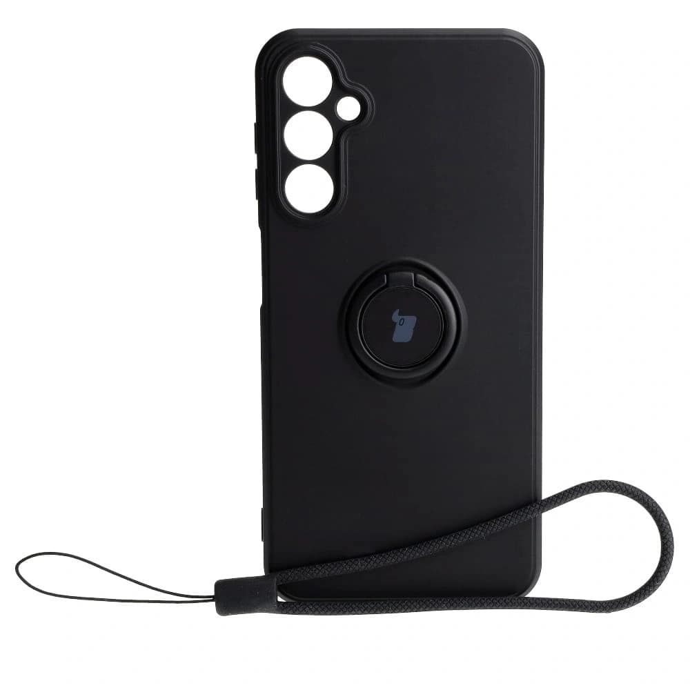 Etui Bizon Case Silicone Ring Sq do Samsung Galaxy A24 černé