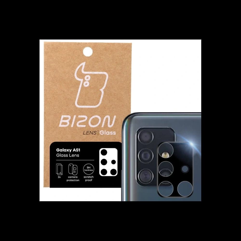 Szkło na aparat Bizon Glass Lens dla Galaxy A51, 2 sztuki