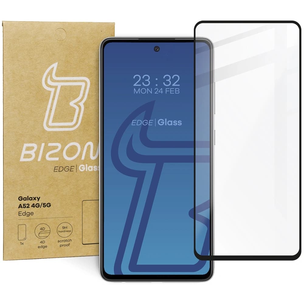 Tvrzené sklo Bizon Glass Edge pro Samsung Galaxy A52s 5G A52 4G/5G černé