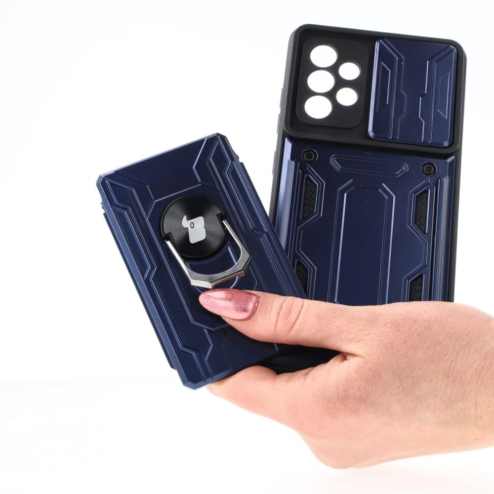 Bizon Case Camshield Card Slot Ring Samsung Galaxy A52s 5G A52 4G/5G navy blue - 3