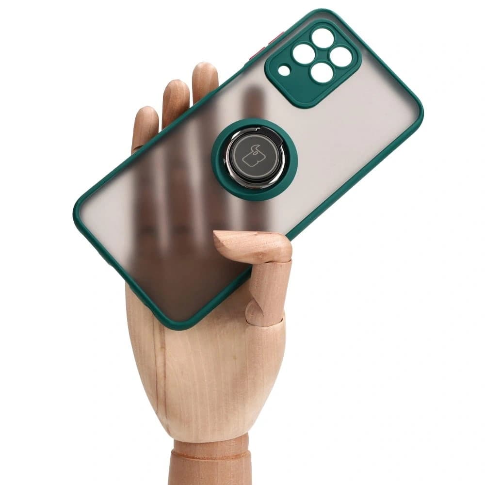 Bizon Case Hybrid Gyűrű Samsung Galaxy M33 5G füstös sötétzöld kerettel - 6