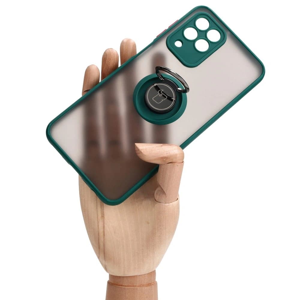 Bizon Case Hybrid Gyűrű Samsung Galaxy M33 5G füstös sötétzöld kerettel - 7