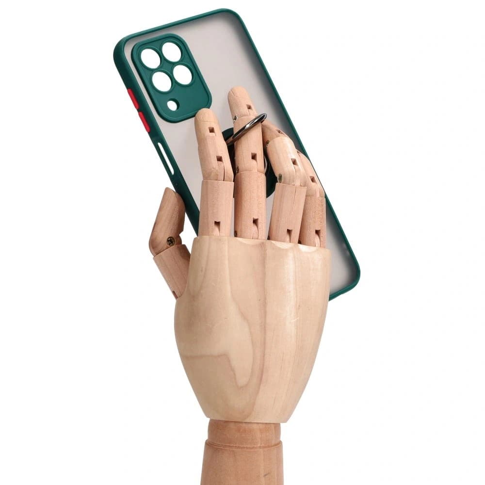 Bizon Case Hybrid Gyűrű Samsung Galaxy M33 5G füstös sötétzöld kerettel - 8