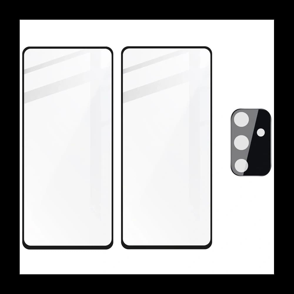 Bizon Edge de sticlă 2x sticlă întărită + protecție pentru lentilă Samsung Galaxy M52 negru - 5