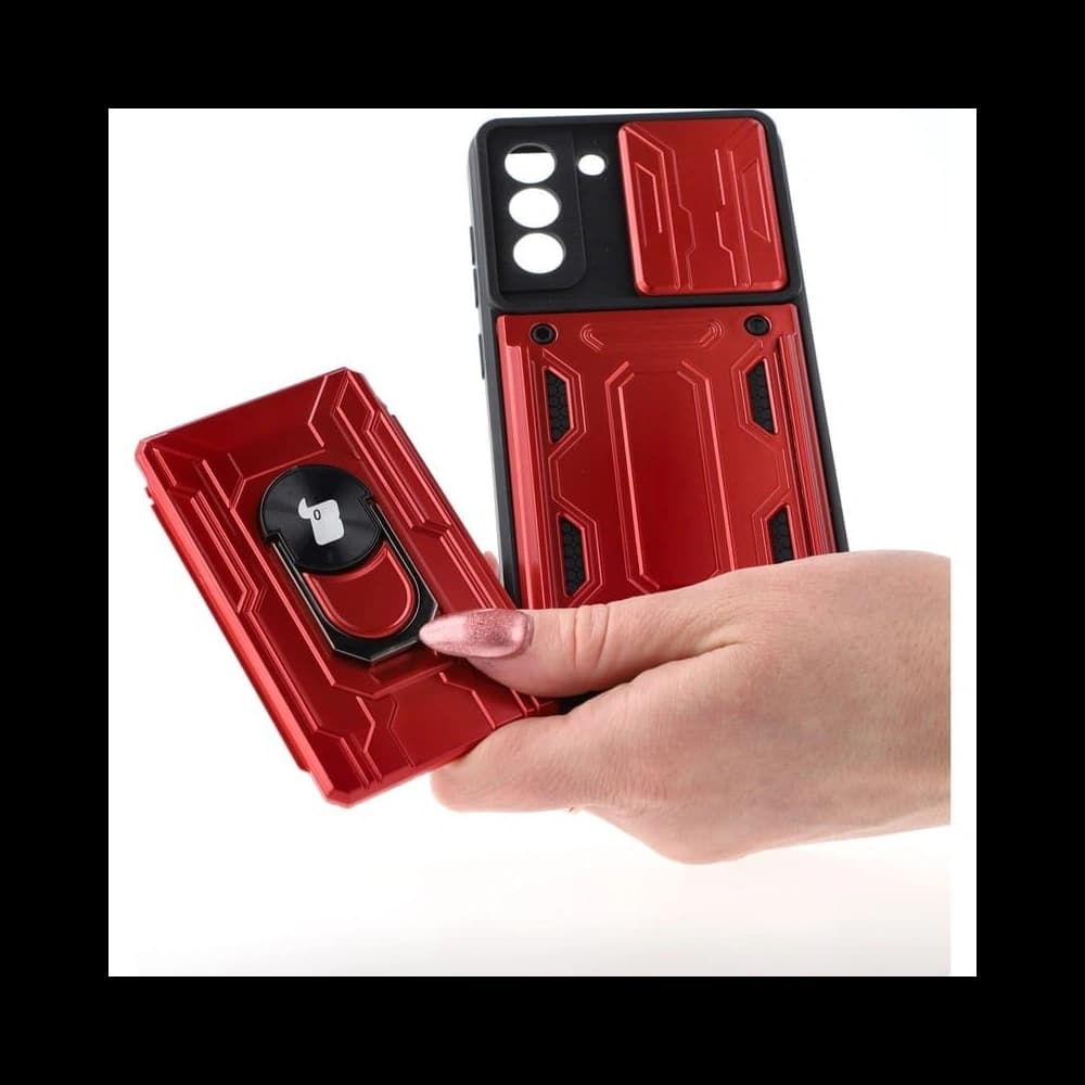 Bizon Case Camshield Kartensteckplatz Ring Samsung Galaxy S21 FE rot - 4