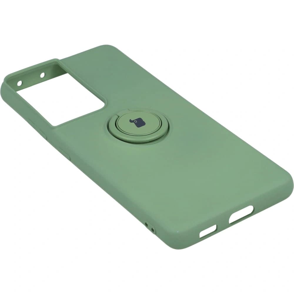 Etui Bizon Case Silicone Ring do Galaxy S21 Ultra, jasnozielone - 3