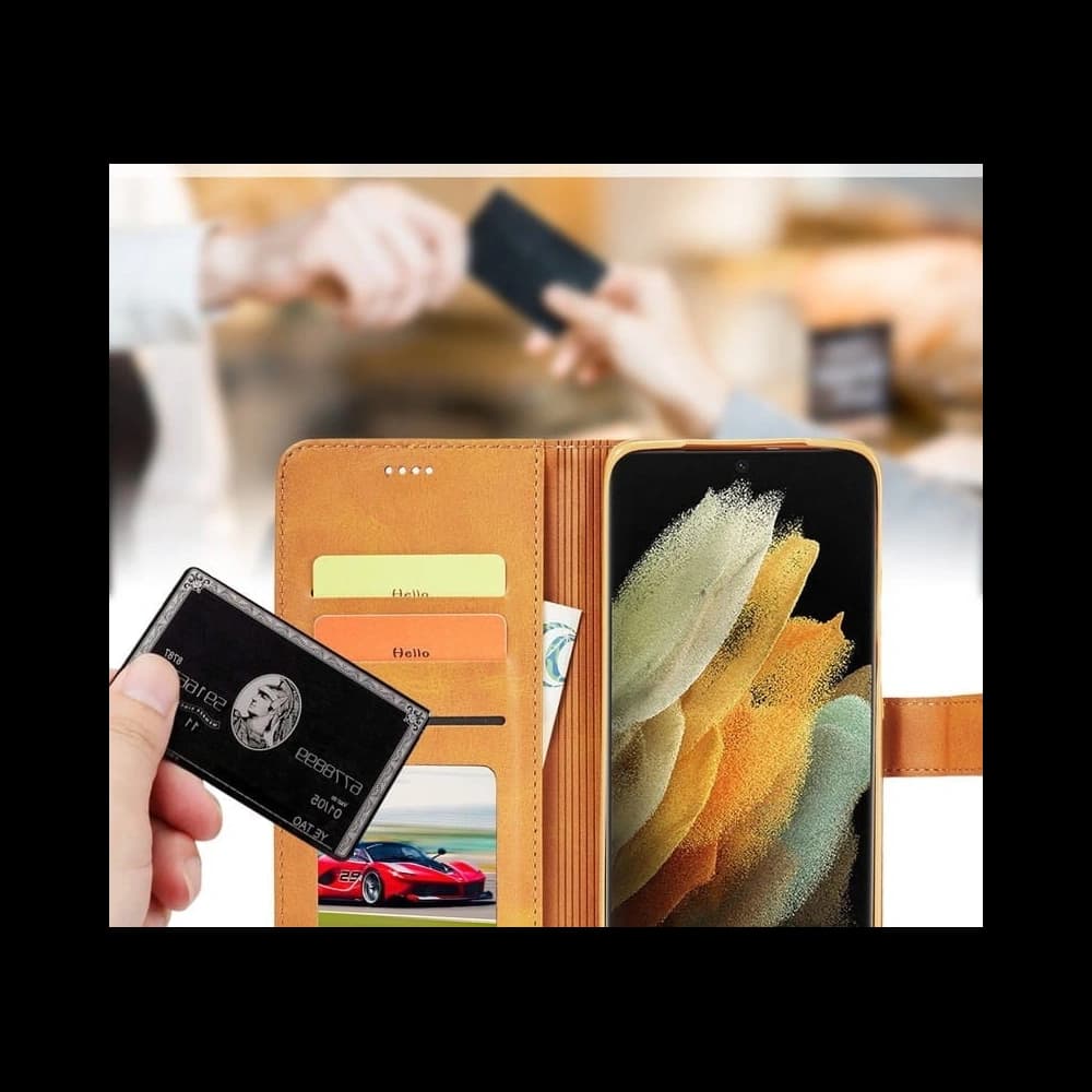 Etui Bizon Case Wallet do Galaxy S21 Ultra, jasnobrązowe - 6