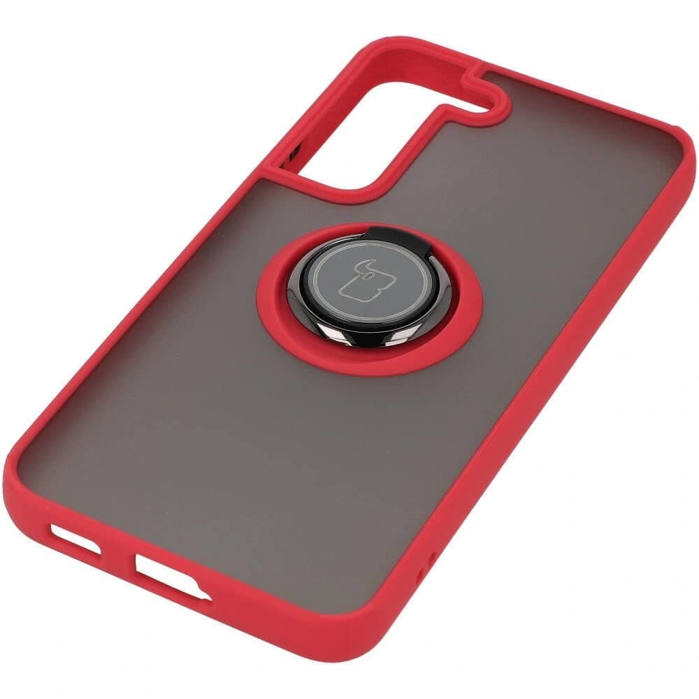 Bizon Case Hybrid Ring Samsung Galaxy S22 smoky with a red frame - 3